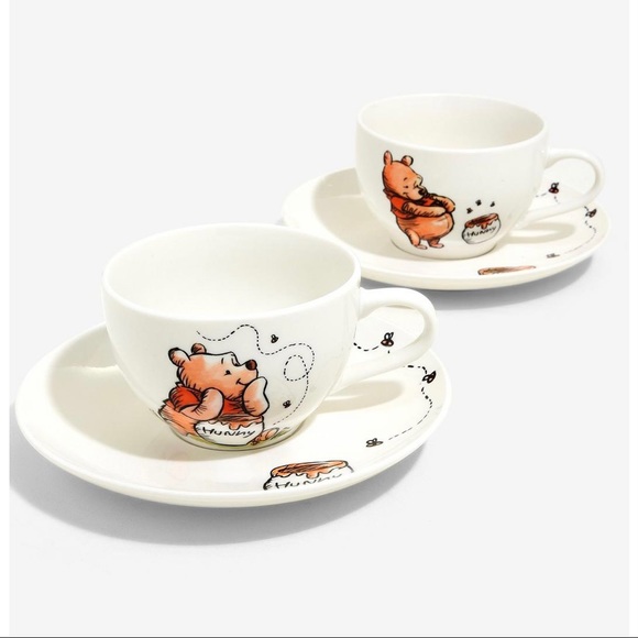 Disney Winnie the Pooh Teacup Set NWT 2 cups & 2 saucers Piglet Eeyore - Picture 6 of 12
